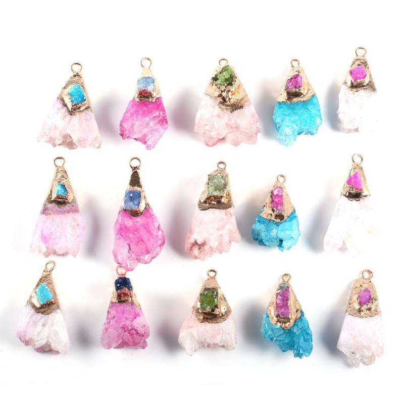 Charms LE SKY 1pc Natural Stone Trendy Crystal Bud Agates Necklace Pendant For Jewelry Making DIY Size 18x38x12mm, Bronze;silver
Charms LE SKY 1pc Natural Stone Trendy Crystal Bud Agates Necklace Pendant For Jewelry Making DIY Size 18x38x12mm, Bronze;silver