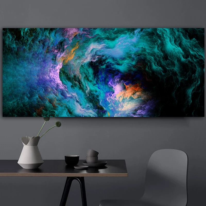 Abstract Green Clouds Painting Modern Home Decor Wall Art Pictures For Living Room Canvas Prints Colorful Posters And Prints