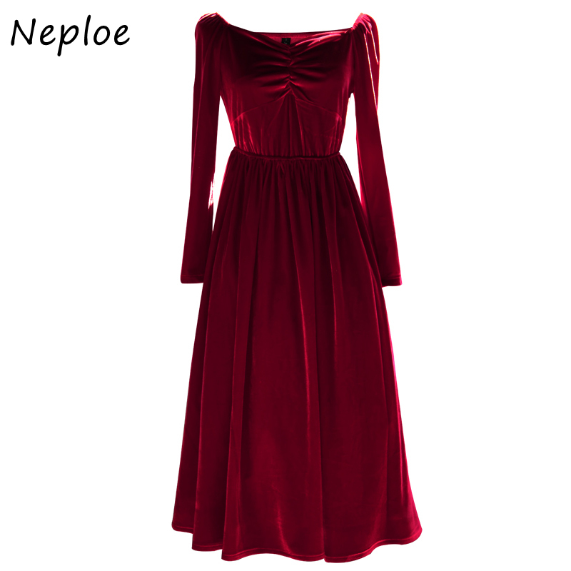 Autumn Sexy V-neck Slim Fit Dress French Style Vintage A-line Velvet Dresses Women Chic Exquisite Button Vestidos 210422Z