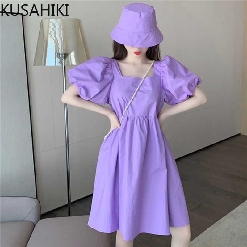 KUSAHIKI Korean Plus Size Dresses for Women Puff Short Sleeve Square Collar Vestidos Femme High Waist A-line Sweet Dresses 6G012 210602, Blue
KUSAHIKI Korean Plus Size Dresses for Women Puff Short Sleeve Square Collar Vestidos Femme High Waist A-line Sweet Dresses 6G012 210602, Blue