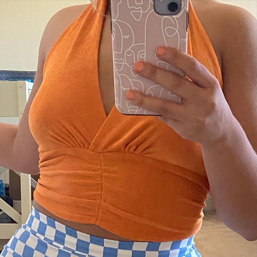 vest orange deep women cami v neck sleeveless crop summer backless halter bandage clubwear high street clothes, White
vest orange deep women cami v neck sleeveless crop summer backless halter bandage clubwear high street clothes, White