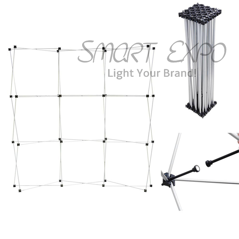 Advertising Display 8ft W204xH223cm Curved Portable Magnetic Banner Stands Pop Up Backdrop with Custom Logo Printing