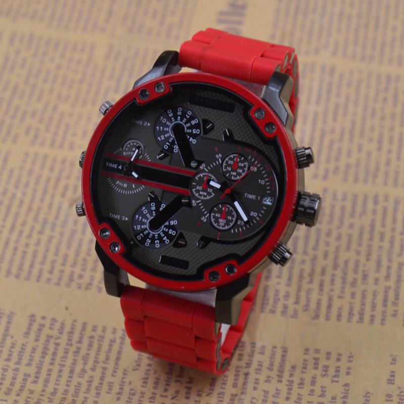 Wristwatches Male Motion Quartz Watch Men Military Cross-country Wristwatch Silicone Watchband Double Display Dual Timezone Automatic Date, White
Wristwatches Male Motion Quartz Watch Men Military Cross-country Wristwatch Silicone Watchband Double Display Dual Timezone Automatic Date, White