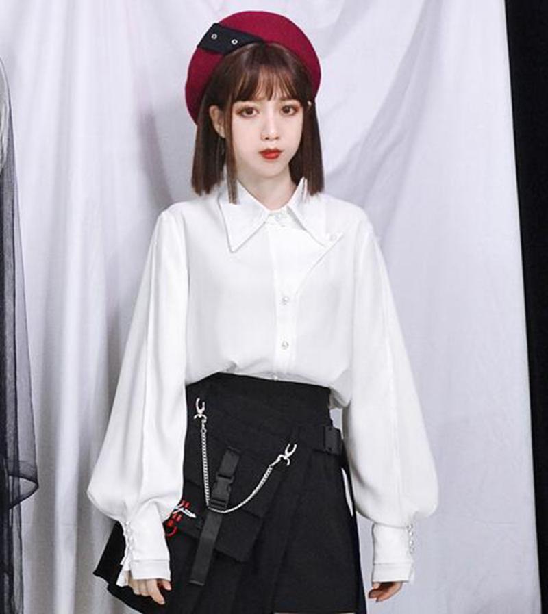 Women' Blouses & Shirts White Blouse For Women Long Sleeve Chiffon Girls Pearl Buttons Lolita Ladies Shirt Tops, Black
Women' Blouses & Shirts White Blouse For Women Long Sleeve Chiffon Girls Pearl Buttons Lolita Ladies Shirt Tops, Black