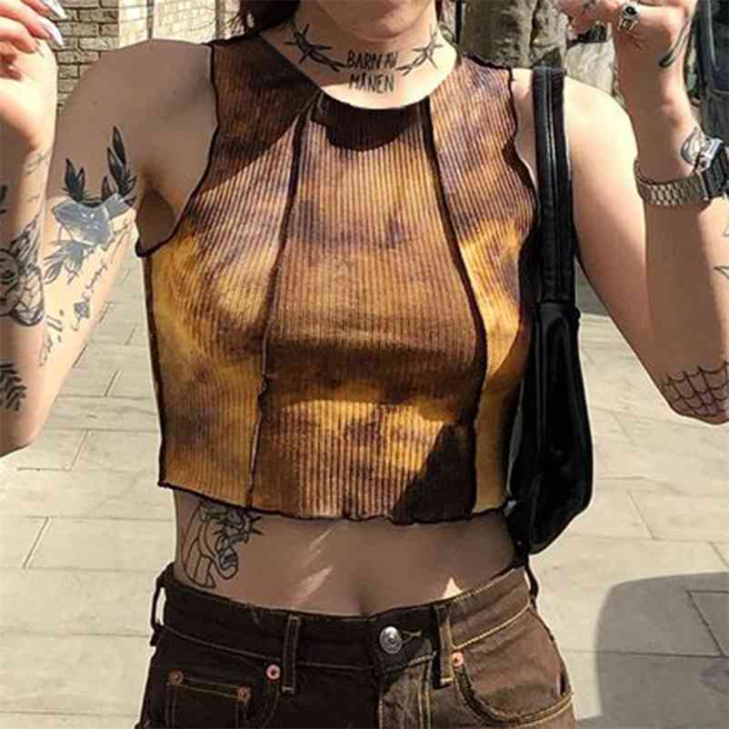 Tie Dye Pinted Y2k Crop Tank Top For Girls Casual Women Fashion Chic Summer Sleeveless Feamle Shirt Tee Pullovers Vest 210518, Yellow tank tops
Tie Dye Pinted Y2k Crop Tank Top For Girls Casual Women Fashion Chic Summer Sleeveless Feamle Shirt Tee Pullovers Vest 210518, Yellow tank tops