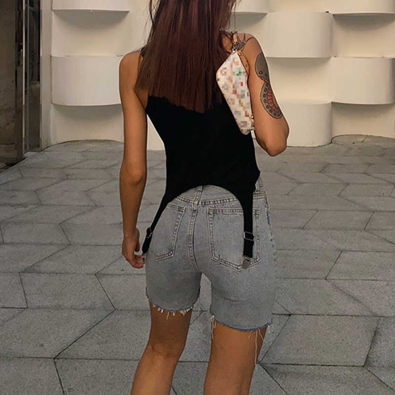 TWOTYLE White Irregular Hem Vest For Women Square Collar Sleeveless Minimalist Solid Slim Tank Tops Female Fashion 210625