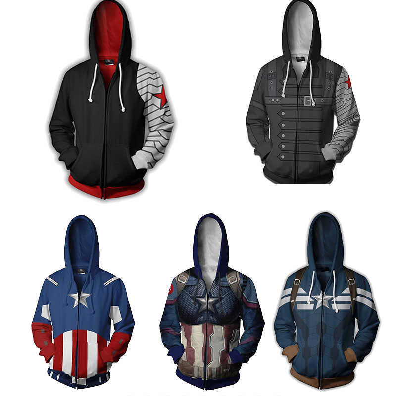 2020 Long Sleeve 3D Printed Winter Soldier Hoodies Sweatshirts Men Hoody Hooded Jacket Clothing X0610, No zipper
2020 Long Sleeve 3D Printed Winter Soldier Hoodies Sweatshirts Men Hoody Hooded Jacket Clothing X0610, No zipper