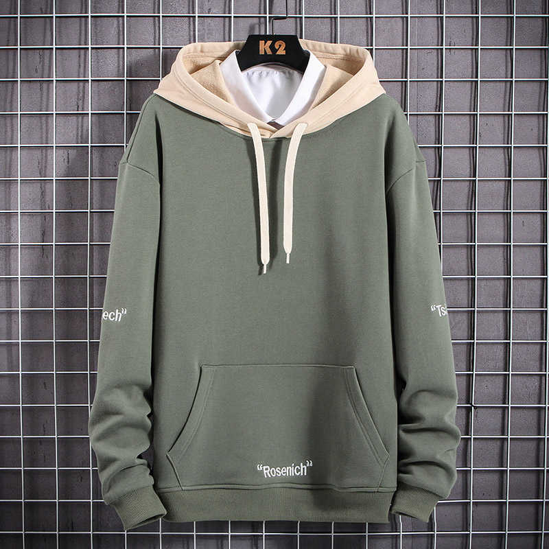 Men Hoodie Embroidery Rosenich 100% Polyester Casual Hooded Sweatshirts Pullover Homme High Quality Hoodies Dress Male WholeSale 210601