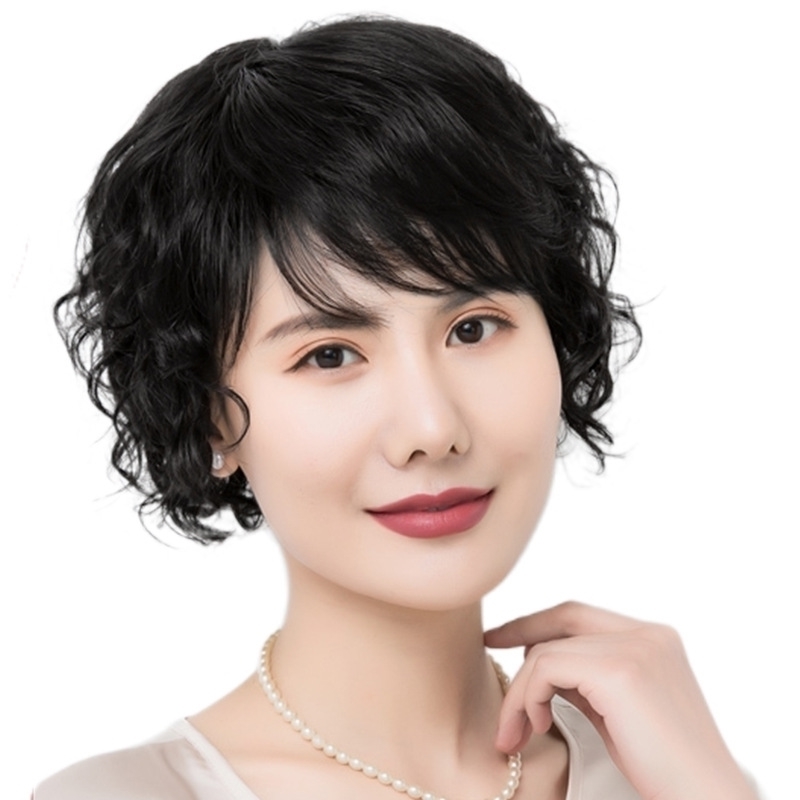 mother's fashion Real female short curly hair head fluffy natural cover for middle-aged and old people
mother's fashion Real female short curly hair head fluffy natural cover for middle-aged and old people