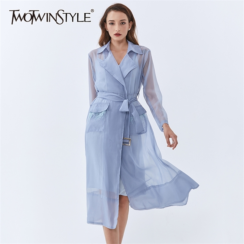 Patchwork Feathers Casual Dress For Women Notched Long Sleeve High Waist Sashes See Through Midi Dresses Female 210520, Blue
Patchwork Feathers Casual Dress For Women Notched Long Sleeve High Waist Sashes See Through Midi Dresses Female 210520, Blue