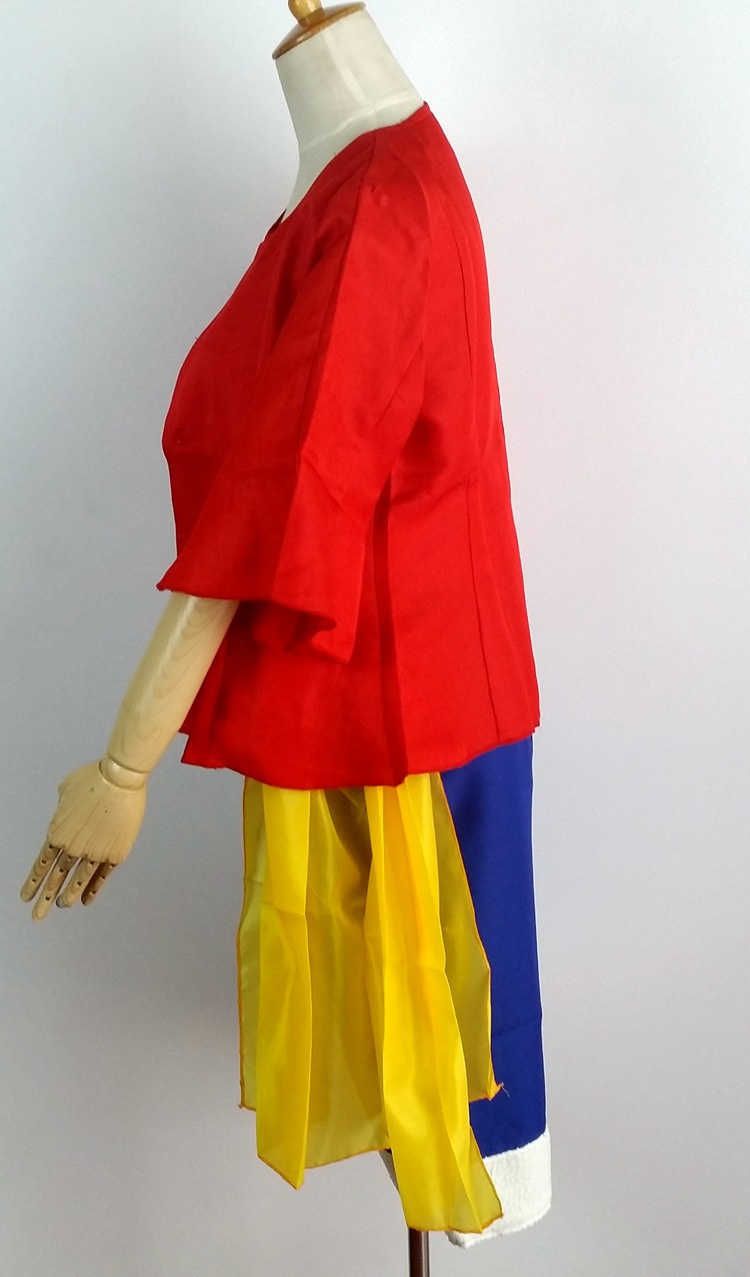 Anime One Piece Monkey D.Luffy Cosplay Costume Hat With Shoes Full Set Y0913