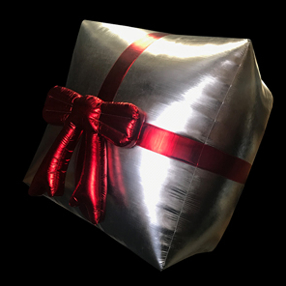 Shinning Giant Christmas Inflatable Gift Box Ornament Airblown Holiday Present For Advertising