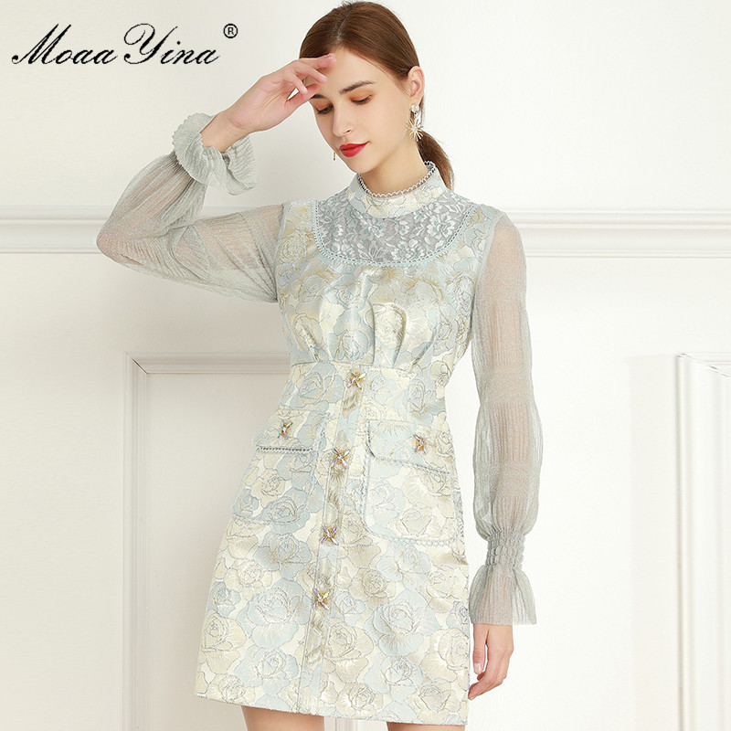 Fashion Designer dress Summer Women's Dress Long sleeve Jacquard Youth Beautiful Elegant Dresses 210524, Sky blue
Fashion Designer dress Summer Women's Dress Long sleeve Jacquard Youth Beautiful Elegant Dresses 210524, Sky blue