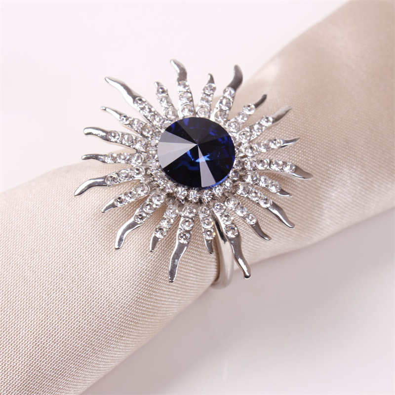 Bling Blue Napkin Ring Holder Diamond