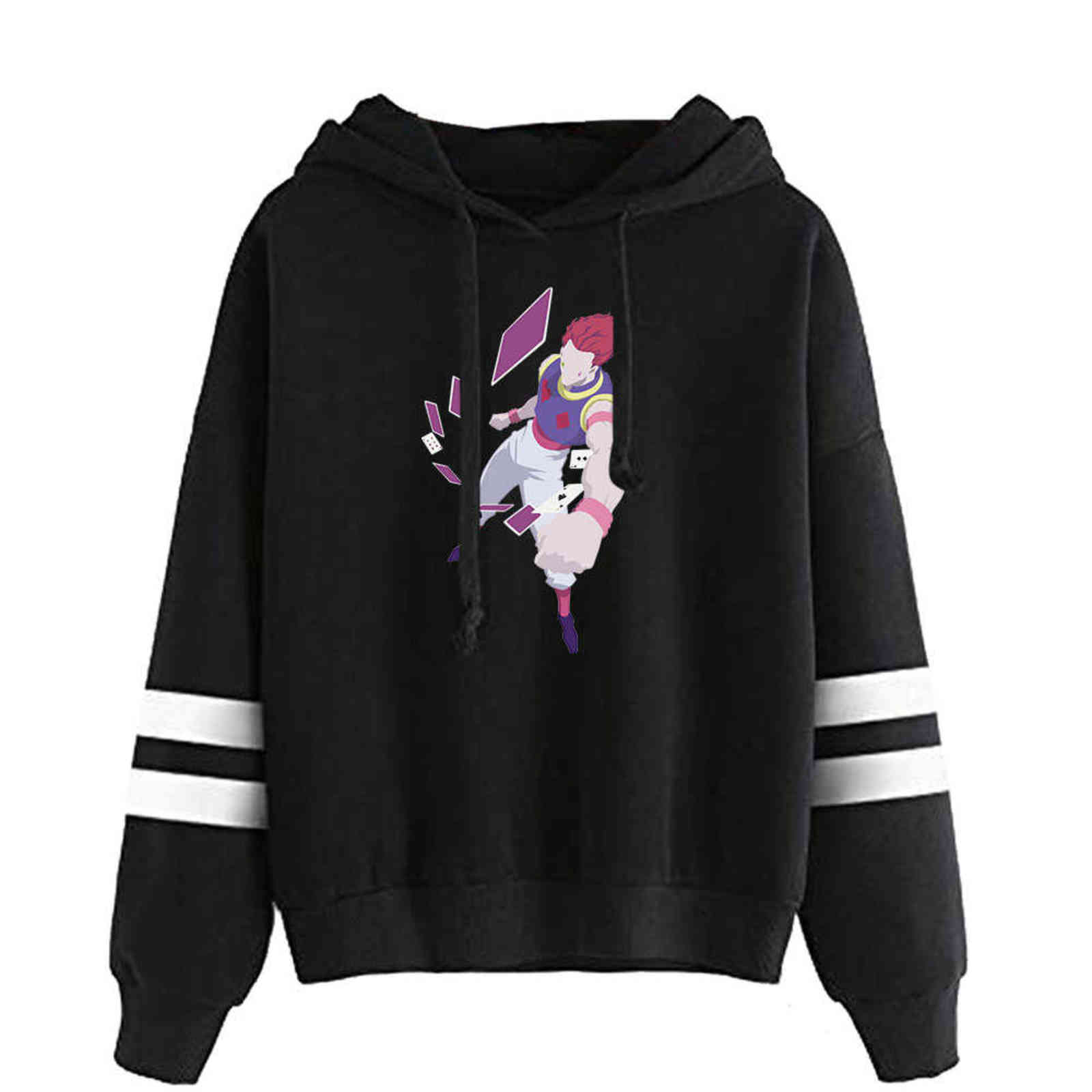 The Newest Comic Hisoka Hoodies Men Women Sweatshirts Autumn Cartoon Hunter Boys Girls Harajuku Hoodie Casual dark red Pullovers Y1109