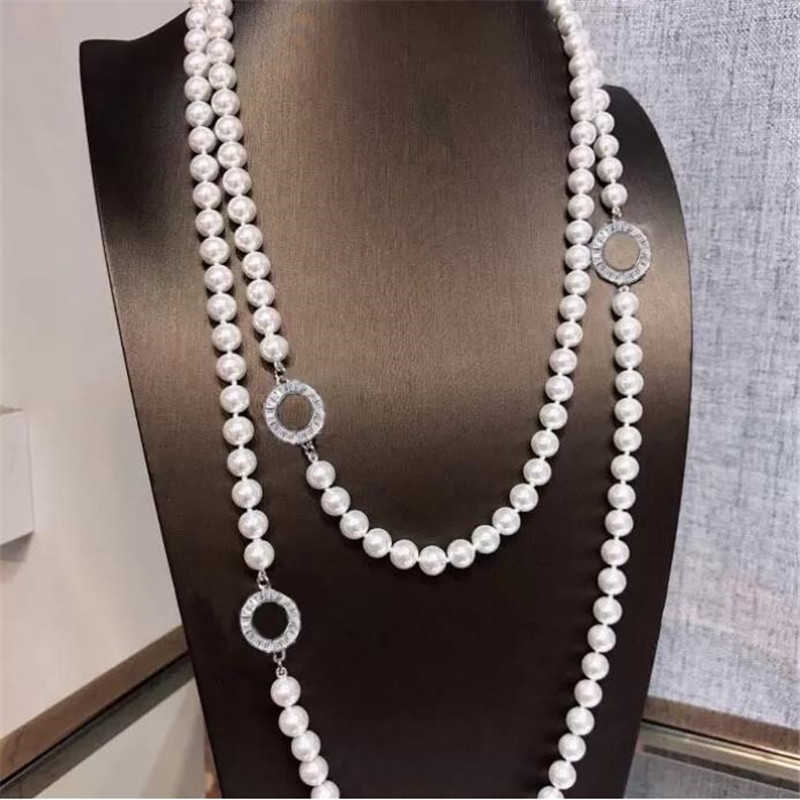 Luxury jewelry fashion long pearl beaded necklace sweater chain beaded necklaces with stone wedding gift
Luxury jewelry fashion long pearl beaded necklace sweater chain beaded necklaces with stone wedding gift