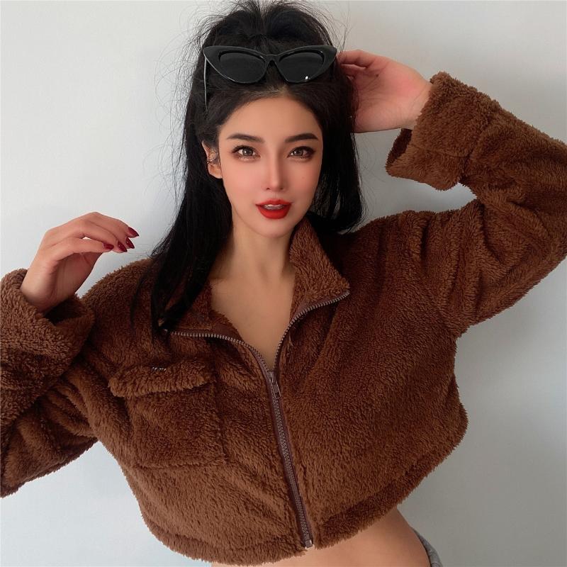 Women's Jackets WOMENGAGA 2021 Winter Wool Zipper Short Stand Collar Teddy Hair Loose Long Sleeve Solid Color Coat Jacket Women Q8P, Black;brown
Women's Jackets WOMENGAGA 2021 Winter Wool Zipper Short Stand Collar Teddy Hair Loose Long Sleeve Solid Color Coat Jacket Women Q8P, Black;brown