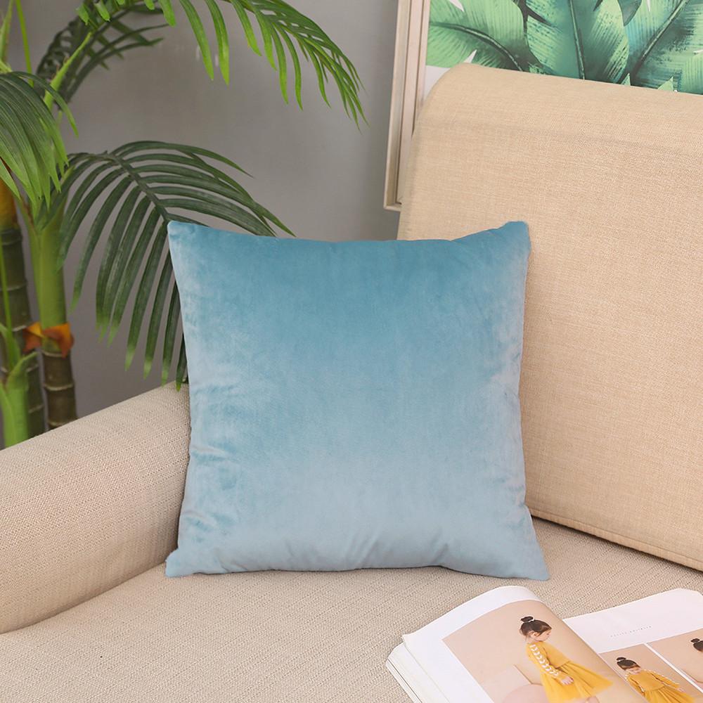 12 Colors High Quality Velvet Solid Square Pillow With Pillowcase Soft Home Hotel Sofa Pillow Ins Style Comfort Touch