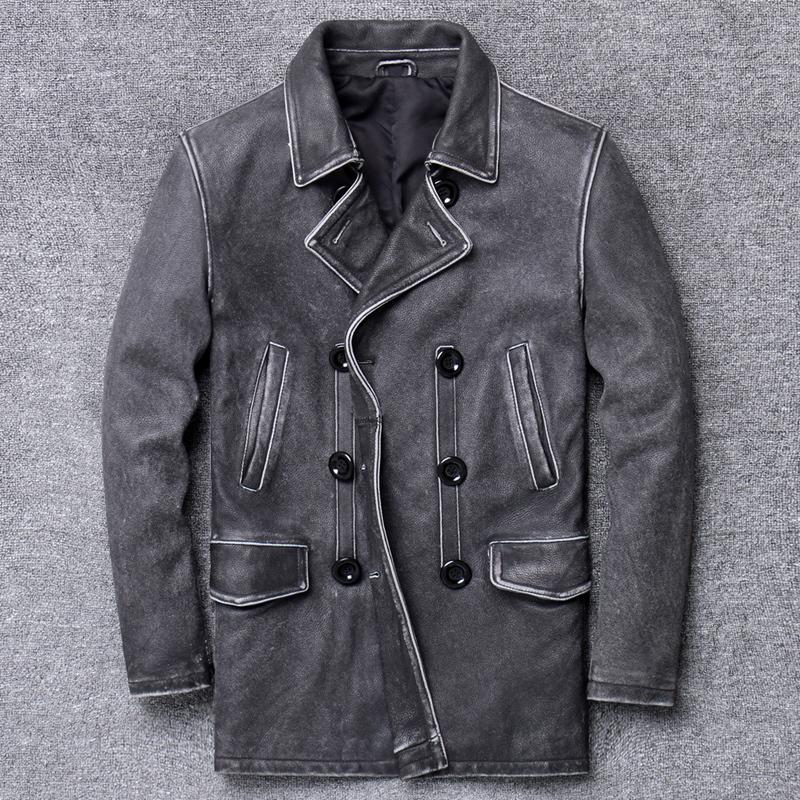 Men' Leather & Faux Heavy Wash Do Used Haining Genuine Clothing Head Layer Cowhide Male Long Windbreaker Loose Coat Tide, Black
Men' Leather & Faux Heavy Wash Do Used Haining Genuine Clothing Head Layer Cowhide Male Long Windbreaker Loose Coat Tide, Black