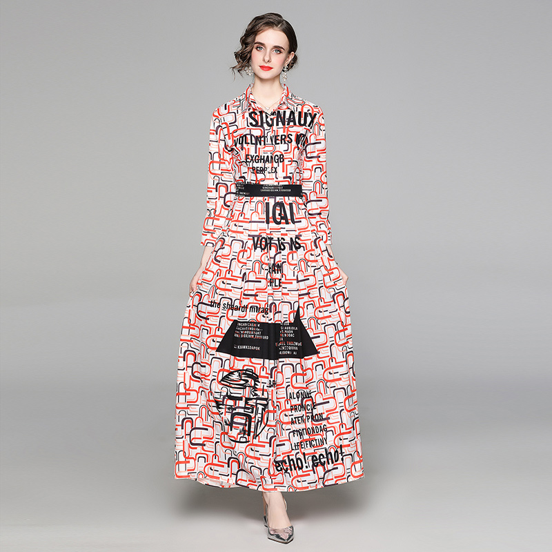 Latest Runway Printed Pleated Shirt Dresses Women Long Sleeve Slim Fit Stylish Designer Prom Maxi Dress Elegant Business Party Office Spring Autumn Ladies Clothes, Contrast color
Latest Runway Printed Pleated Shirt Dresses Women Long Sleeve Slim Fit Stylish Designer Prom Maxi Dress Elegant Business Party Office Spring Autumn Ladies Clothes, Contrast color