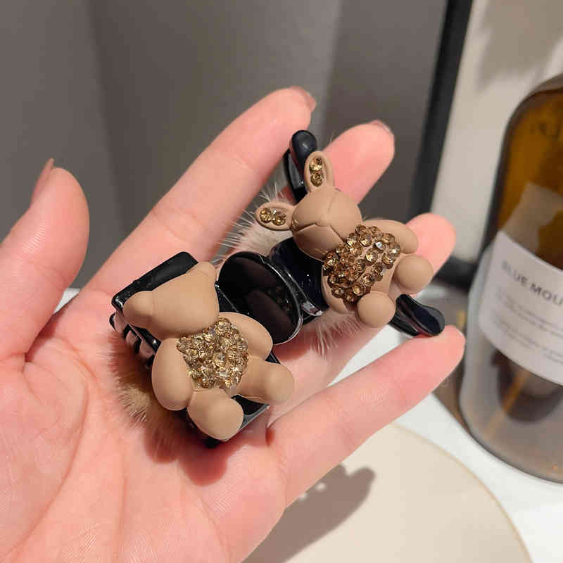 Hair Accessories Autumn and Winter Plush Mini Grab Clip Female Rhinestone Rabbit Broken Bangs Shark pin Headdress