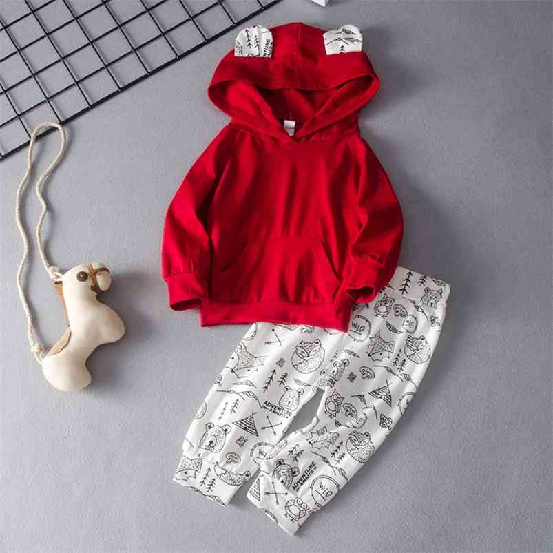 Summer Children Sets Casual Long Sleeve Hooded Red Hoodies Print Cartoon Trousers 2Pcs Girls Clothes 0-2T 210629
Summer Children Sets Casual Long Sleeve Hooded Red Hoodies Print Cartoon Trousers 2Pcs Girls Clothes 0-2T 210629