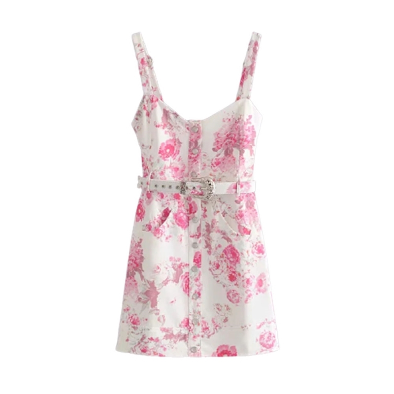 Vintage Chic Pink Floral Print Hook Button Dress Sexy Women Sweet Square Collar Sling Mini Dresses 210520, As pic
Vintage Chic Pink Floral Print Hook Button Dress Sexy Women Sweet Square Collar Sling Mini Dresses 210520, As pic