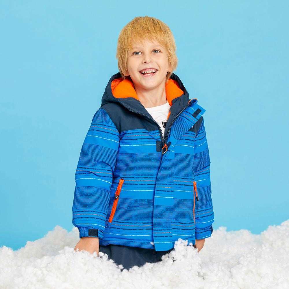 2-piece Toddler Boy Striped Hooded Jacket and Snow Bib Ski Suit 210528