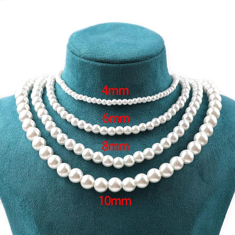 Chokers Round Imitation Pearl Necklace 4mm 6mm 8mm 10mm Elegant Wedding For Brides White Women Gift 17"+2.7"
Chokers Round Imitation Pearl Necklace 4mm 6mm 8mm 10mm Elegant Wedding For Brides White Women Gift 17"+2.7"