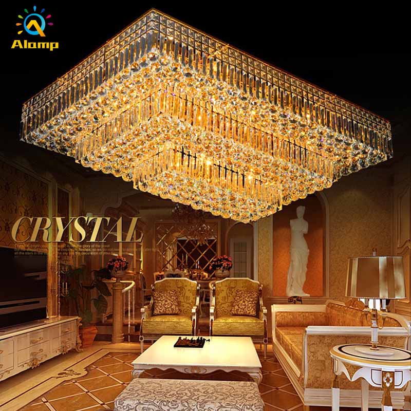 High Quality Luxury K9 Crystal Chandelier Ceiling Light Rectangle Gold Warm Colorful Lights for Hotel Villa Living Room Lighting
High Quality Luxury K9 Crystal Chandelier Ceiling Light Rectangle Gold Warm Colorful Lights for Hotel Villa Living Room Lighting