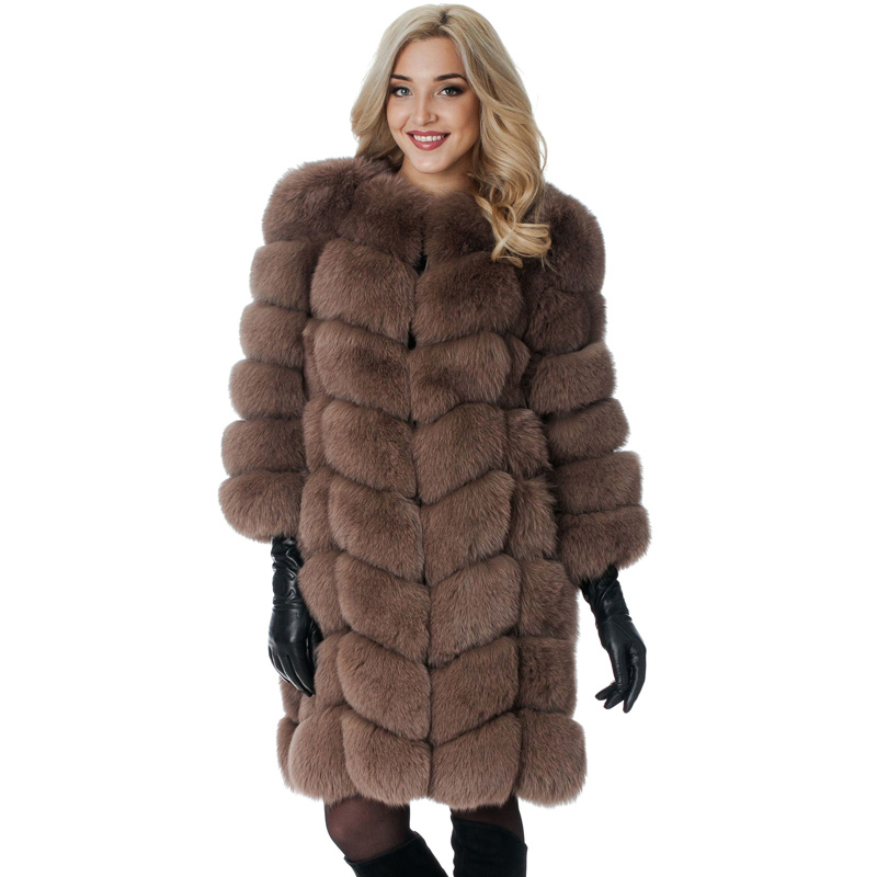 New Medium Long Fake Jacket Women Winter Faux Woman Artifical Coats Female Ladies Fur, Black