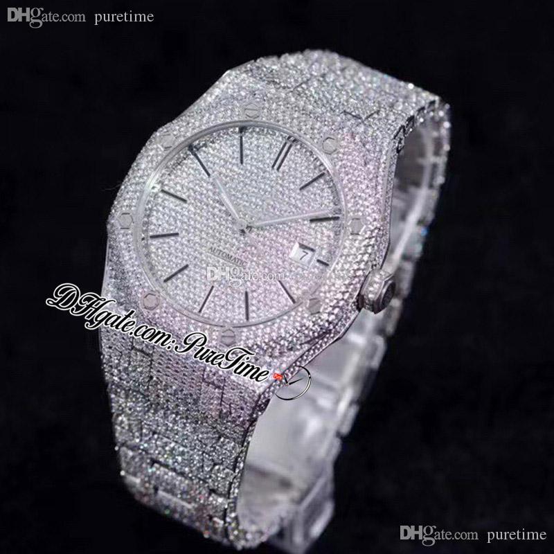 2021 Paved Diamonds 15400 A3120 Automatic Mens Watch Stick Markers Fully Iced Out Diamond Stainless Steel Bracelet Super Luxury Jewelry Watches Puretime B2, Enhanced waterproof service
2021 Paved Diamonds 15400 A3120 Automatic Mens Watch Stick Markers Fully Iced Out Diamond Stainless Steel Bracelet Super Luxury Jewelry Watches Puretime B2, Enhanced waterproof service