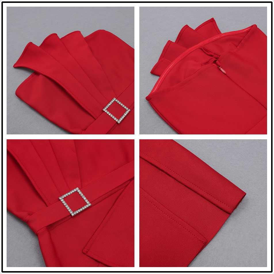 Red Strapless Bandage Dress Ladies Sexy Ruffled Belt Sleeveless Bodycon Club Celebrity Party Vestidos 210525