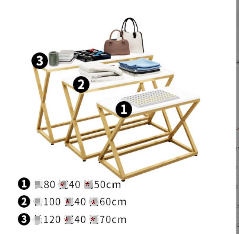 Clothes hanger display rack in clothing store Commercial Furniture golden wall racks floor type side hanging simple women's shelf double-layer cl