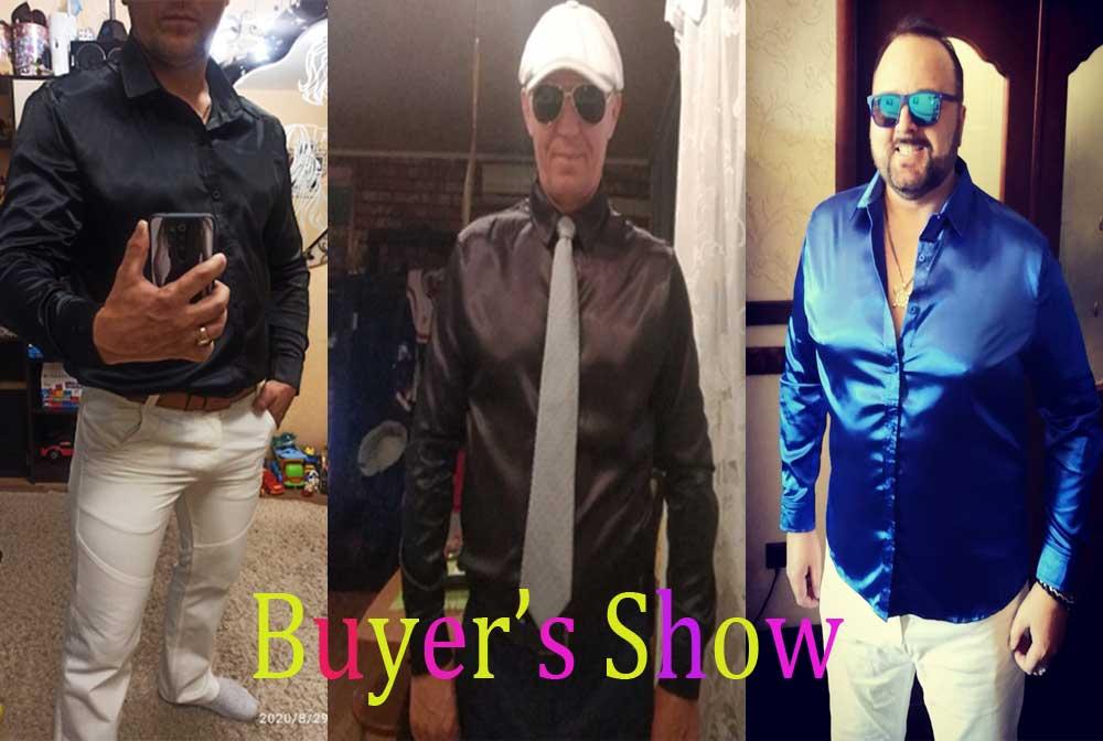 Men's Black Satin Luxury Dress Shirts 2021 Silk Smooth Men Tuxedo Shirt Slim Fit Wedding Party Prom Casual Chemise Homme