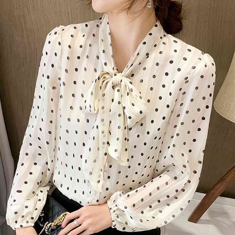 Spring Long Sleeve Dot Chiffon Blouse Shirt Tops Blusas Mujer De Moda Bow V-Neck Blouse Women Tops Blusa Women Blouses E328 210602, Wave point
Spring Long Sleeve Dot Chiffon Blouse Shirt Tops Blusas Mujer De Moda Bow V-Neck Blouse Women Tops Blusa Women Blouses E328 210602, Wave point