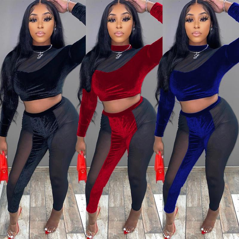 Women's Two Piece Pants Sexy Sheer Mesh Patchwork Velvet Tracksuit Women Elegant O Neck Crop Top + Leggings See Through Body Club Party Set, White
Women's Two Piece Pants Sexy Sheer Mesh Patchwork Velvet Tracksuit Women Elegant O Neck Crop Top + Leggings See Through Body Club Party Set, White