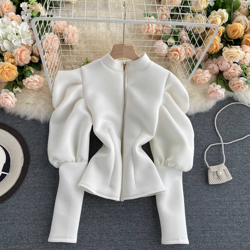 Fashion Ins Long Sleeve Shirts Women's Autumn Wear Solid Color Elegant Vintage Clothing Blouse Blusas De Mujer Camisas P900 210527