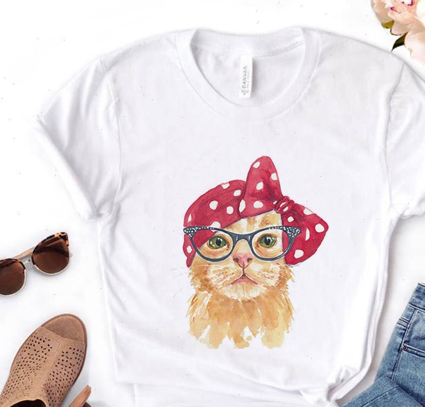womens cat bow print women tshirt cotton casual funny t shirt gift for lady yong girl tee pm, White
womens cat bow print women tshirt cotton casual funny t shirt gift for lady yong girl tee pm, White