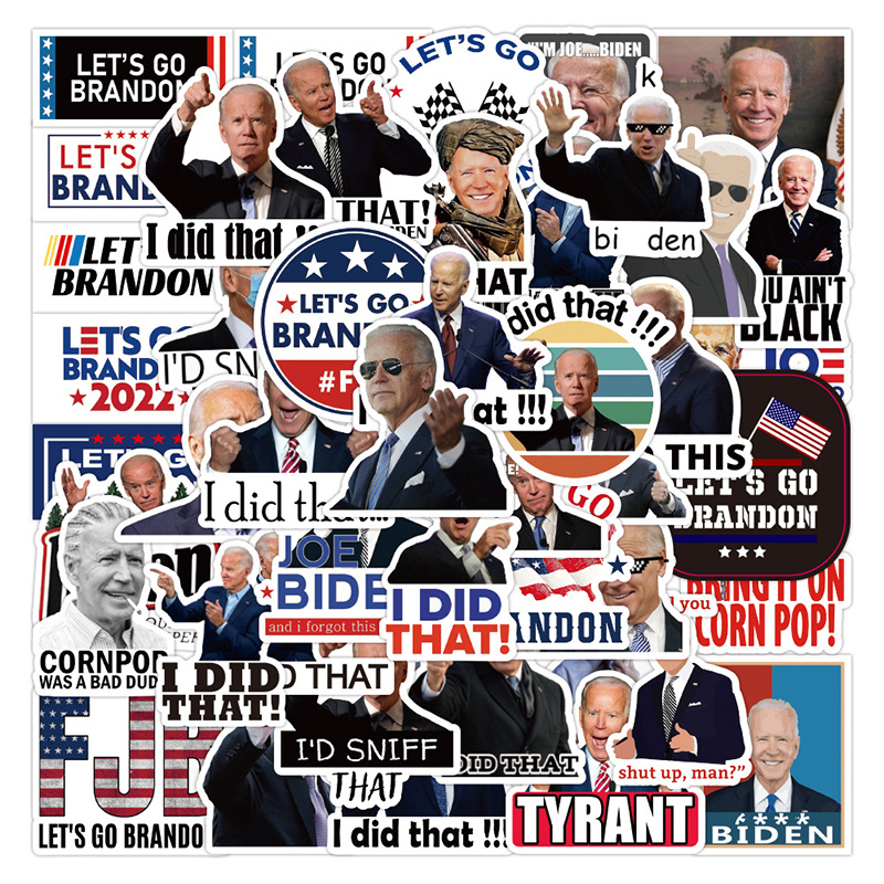 Waterproof Luggage Sticker 50pcs/Set I Did That Joe Biden Cartoon Funny Graffiti Stickers For Laptop Diy Case Car Skateboard Helmet Motorcycle Home De