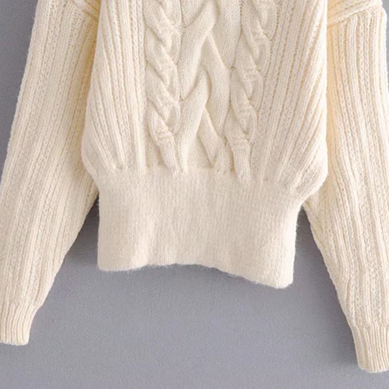 Women Fashion Loose Knitted Sweater Vintage Round neck Long Sleeve Female Pullovers Chic Tops 210520