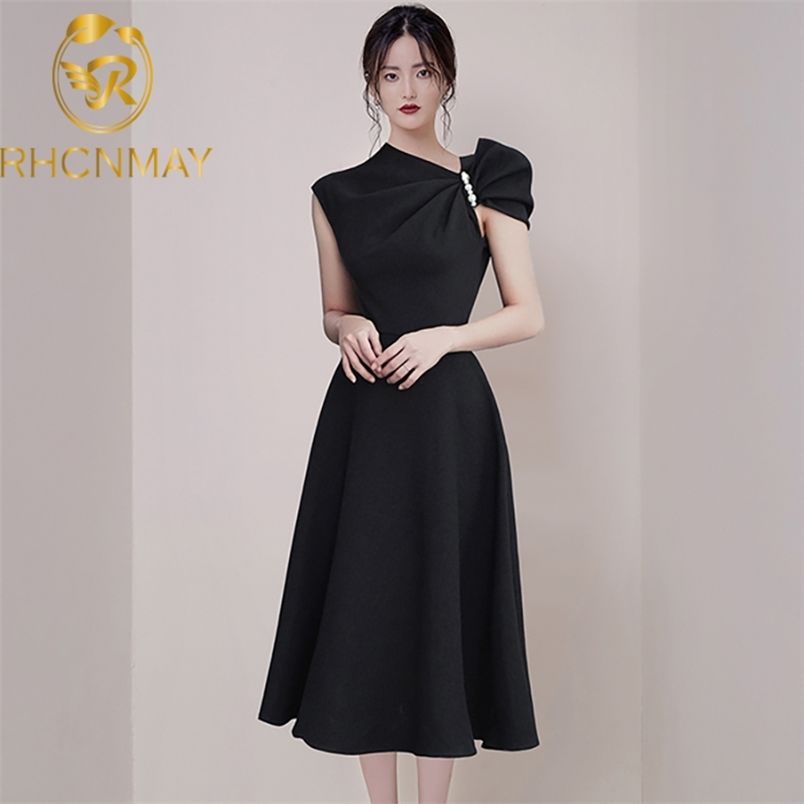 Summer Hepburn Black Chic Midi Dresses Elegant Women Club Sexy Bodycon Dress Party Casual Beach Vestidos 210506