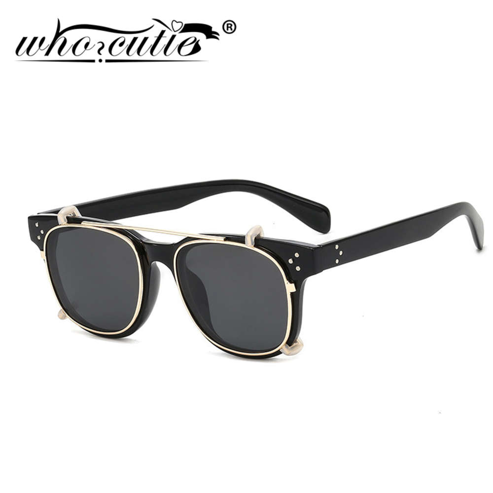 Fashion Steampunk Clip on Sunglasses Removable Lens Vintage Brand Design Three Dot Leopard Square Frame Flip Up Sun Glasses S188, White;black
Fashion Steampunk Clip on Sunglasses Removable Lens Vintage Brand Design Three Dot Leopard Square Frame Flip Up Sun Glasses S188, White;black