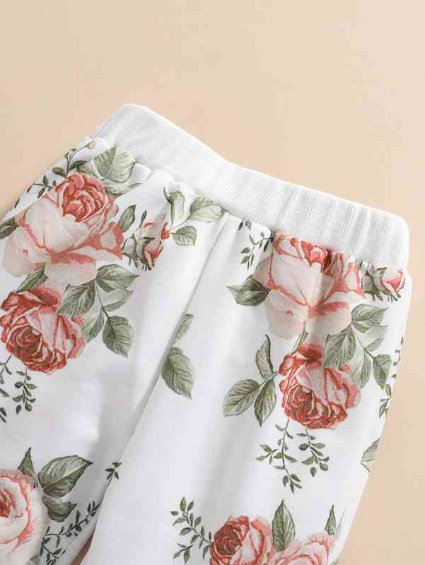 Baby Floral Print Pullover & Sweatpants SHE