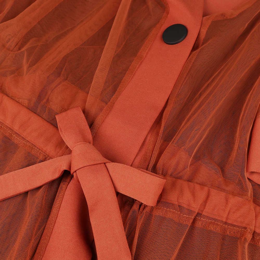 Women Two Pieces Set Transparent Coat Vest Dress Waist Belt Arican Fashion Sexy Party Celebrate Event Suits See Through Outwear 210708