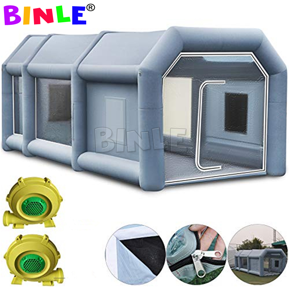 Full set 8x4x3m grey/white/blue/Yellow/purple Inflatable Spray Paint Baking Booth Giant Car Painting room Cabin tent for sale