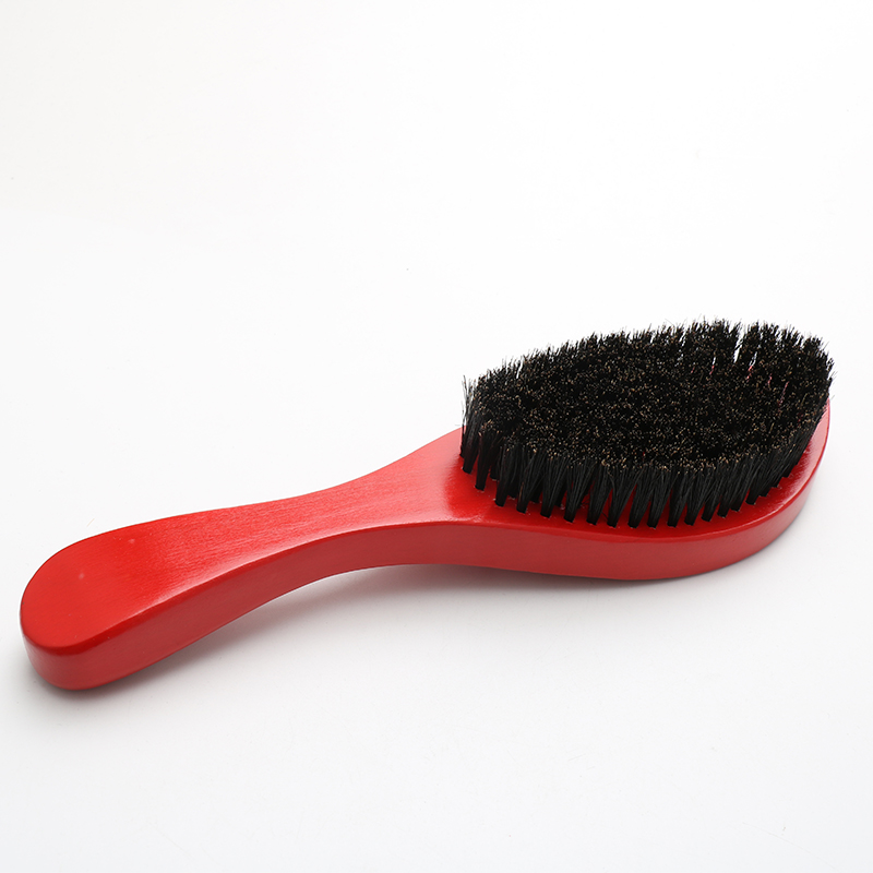 Abeis Natural 360 Wave Long Handle Wood Moustache Hair Brush Black Men Beard Brush Shaving Tools