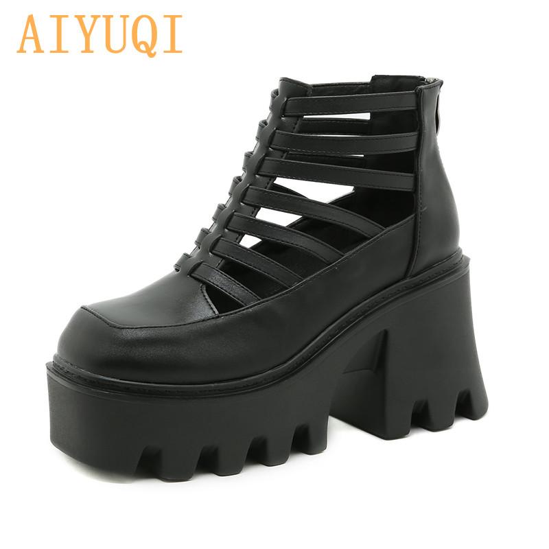 Dress Shoes AIYUQI Women's Sandals Rome Thick-soled Thick-heel Summer Platform Hollow High-heel, Black
Dress Shoes AIYUQI Women's Sandals Rome Thick-soled Thick-heel Summer Platform Hollow High-heel, Black