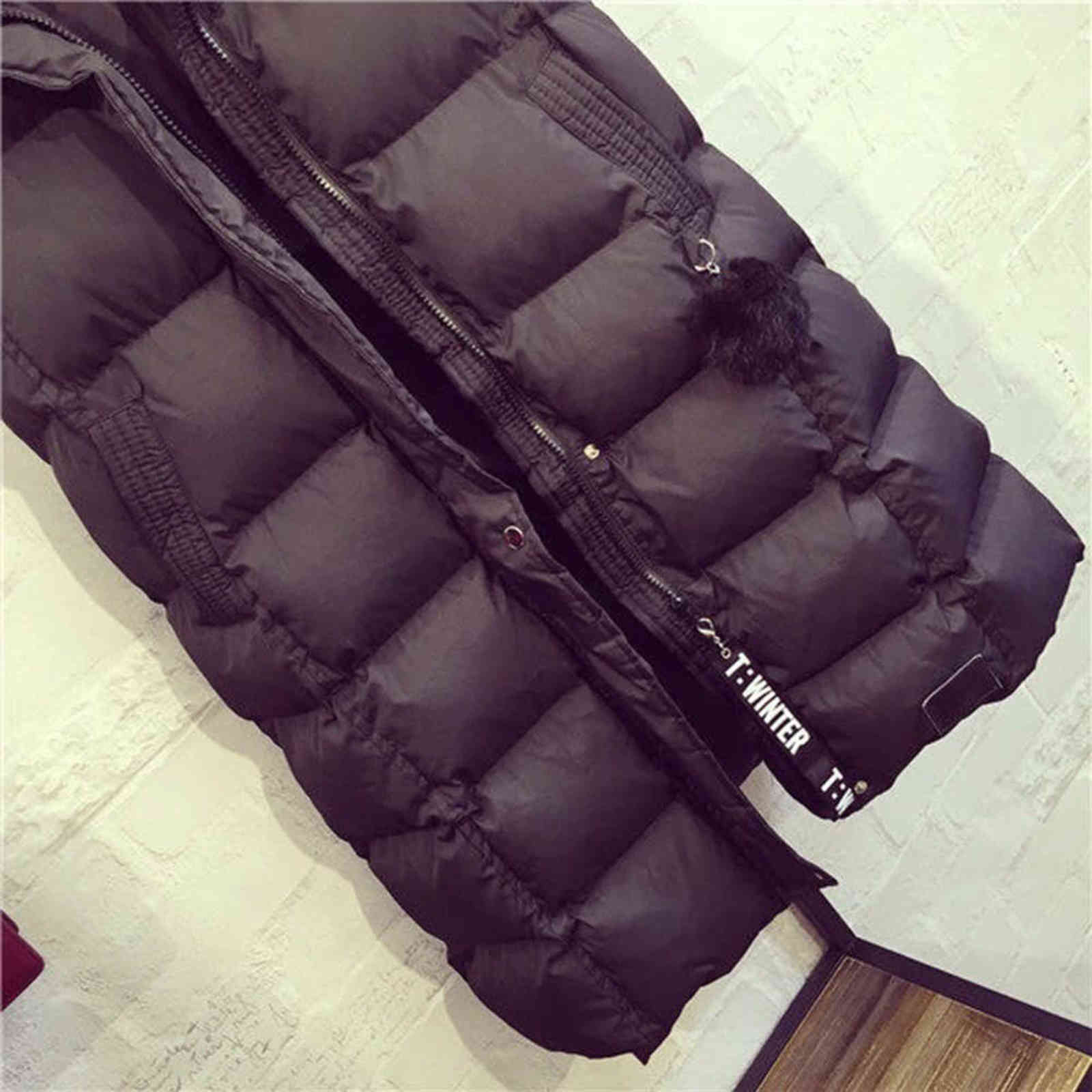 Women's Long Down Vest Outdoor Zipper Hooded Sleeveless Jacket Winter Warm Plus Size Quilted 211120