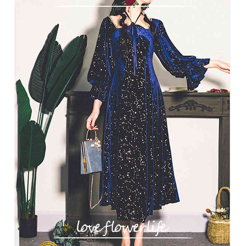 Vintage Party Dress Women Evening French Elegant Retro Dress Female Casual Long Sleeve Flroal Midi Dress Korean Autumn Chic 210521, Blue
Vintage Party Dress Women Evening French Elegant Retro Dress Female Casual Long Sleeve Flroal Midi Dress Korean Autumn Chic 210521, Blue